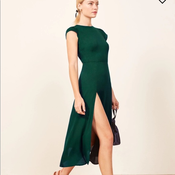 Reformation Gavin Dress - Emerald - Picture 2 of 7